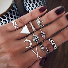 Geometric Infinity Rings Set - 10pcs