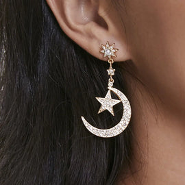 Moon and Star Earrings