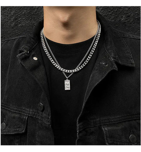 Double Layer Cuban Chain Necklace