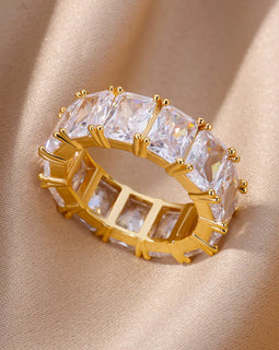 Rectangle Zircon Rings