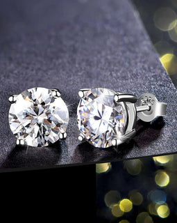 Moissanite Stud Earrings - 925 Silver