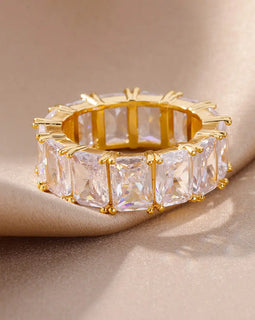 Rectangle Zircon Rings