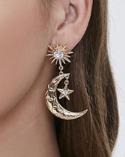 Moon and Star Earrings