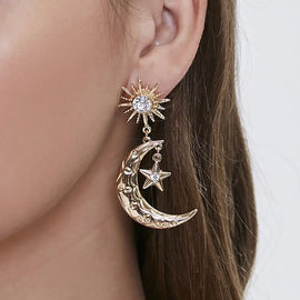 Moon and Star Earrings